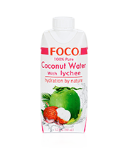 FOCO Кокосовая вода с соком личи, 330 мл
