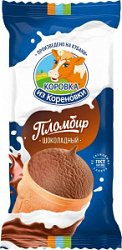 Мороженое пломбир шоколадный в вафельном стаканчике 15%, 100 гр
