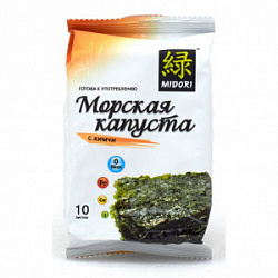 Midori Чипсы из морской капусты с кимчи, 5 гр