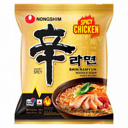 Лапша Nongshim Шин Рамен вкус курицы (острый), пачка 120 гр