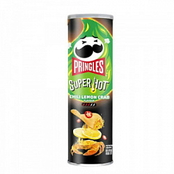 Чипсы Pringles Super Hot Chili Lemon Crab - Краб с лимоном и перцем чили, 110 гр