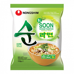 Лапша Nongshim Soon Veggie овощная, пачка 112 гр