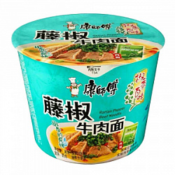 Лапша Kang Shi Fu вкус говядины с ротанговым перцем, чашка 110 гр