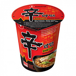 Лапша Nongshim Шин Рамен вкус говядины (острый), стакан 68 гр