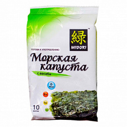 Midori Чипсы из морской капусты с васаби, 5 гр