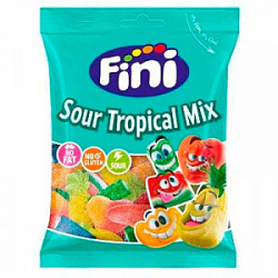 Мармелад Fini Sour Tropical Mix - Тропические фрукты в сахаре, 90 гр