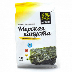 Midori Чипсы из морской капусты в кунжутном масле, 5 гр