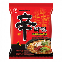 Лапша Nongshim Шин Рамен вкус говядины (острый), пачка 120 гр